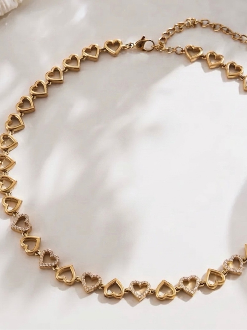 18K Gold Plated Heart Choker Necklace • Tarnish-Free